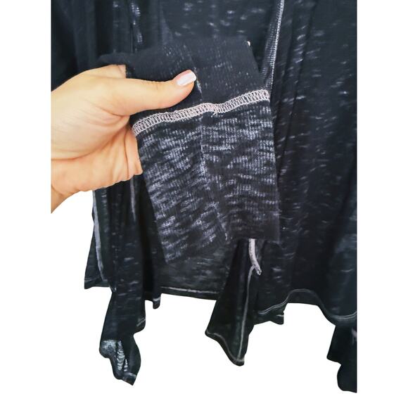 American Eagle Vintage Sheer Lightweight Hooded Cardigan Medium Y2K Vintage Goth - Picture 3 of 5